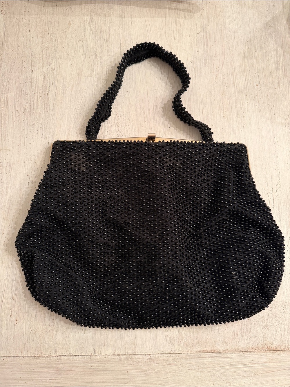 Elegant Black Beaded Women’s Handbag
